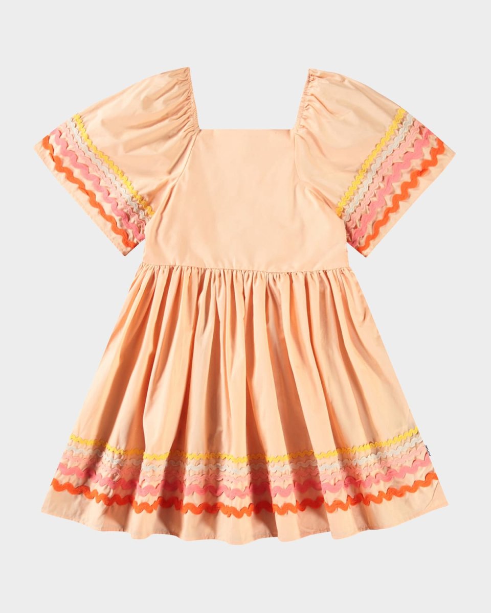Girl's Clotilde Scallop-Trim Dress, Size 3T